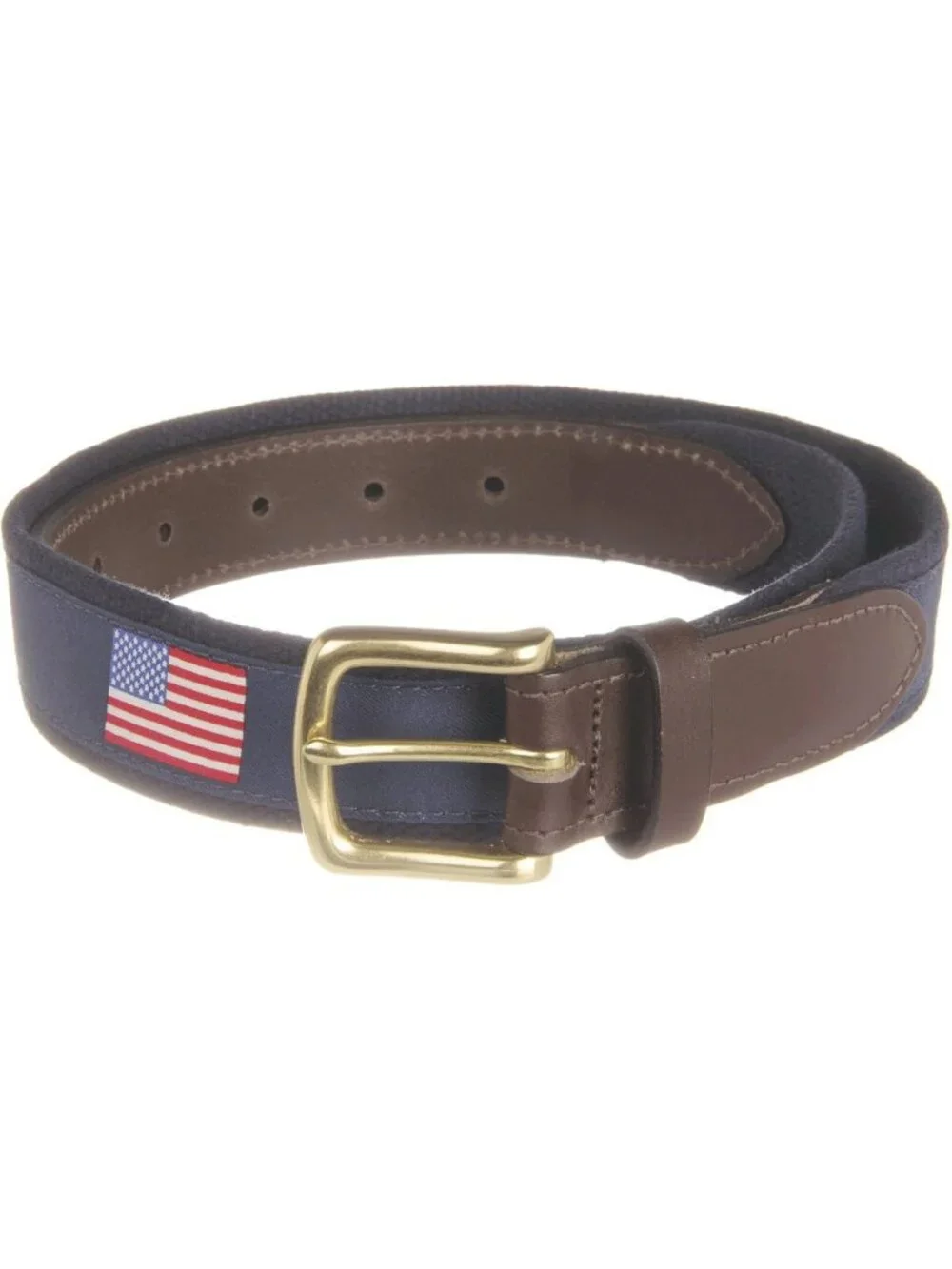 Patriotic Canvas Club Belt with American Flags - Stylish & Versatile Accessory